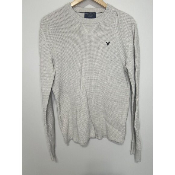 American Eagle Outfitters Long Sleeve Waffle Shirt Size L/G Off White - Picture 1 of 4
